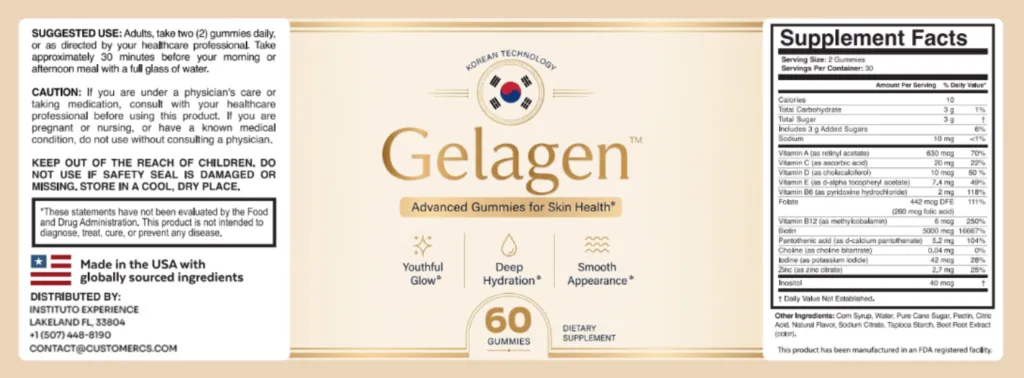 Gelagen supplement facts